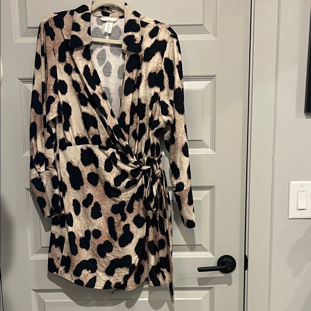 Leopard Print Wrap Dress
